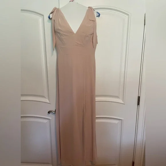 Dessy Collection Dresses | Dessy Group Gown, Size 12, Cameo Color (Nude Pink), Worn Once Like New | Color: Pink | Size: 12 | Samanthaanjos's Closet